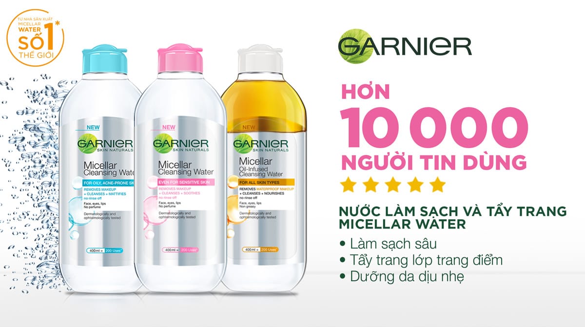 review nuoc tay trang garnier 8